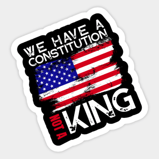 US Constitution No Kings in America Sticker